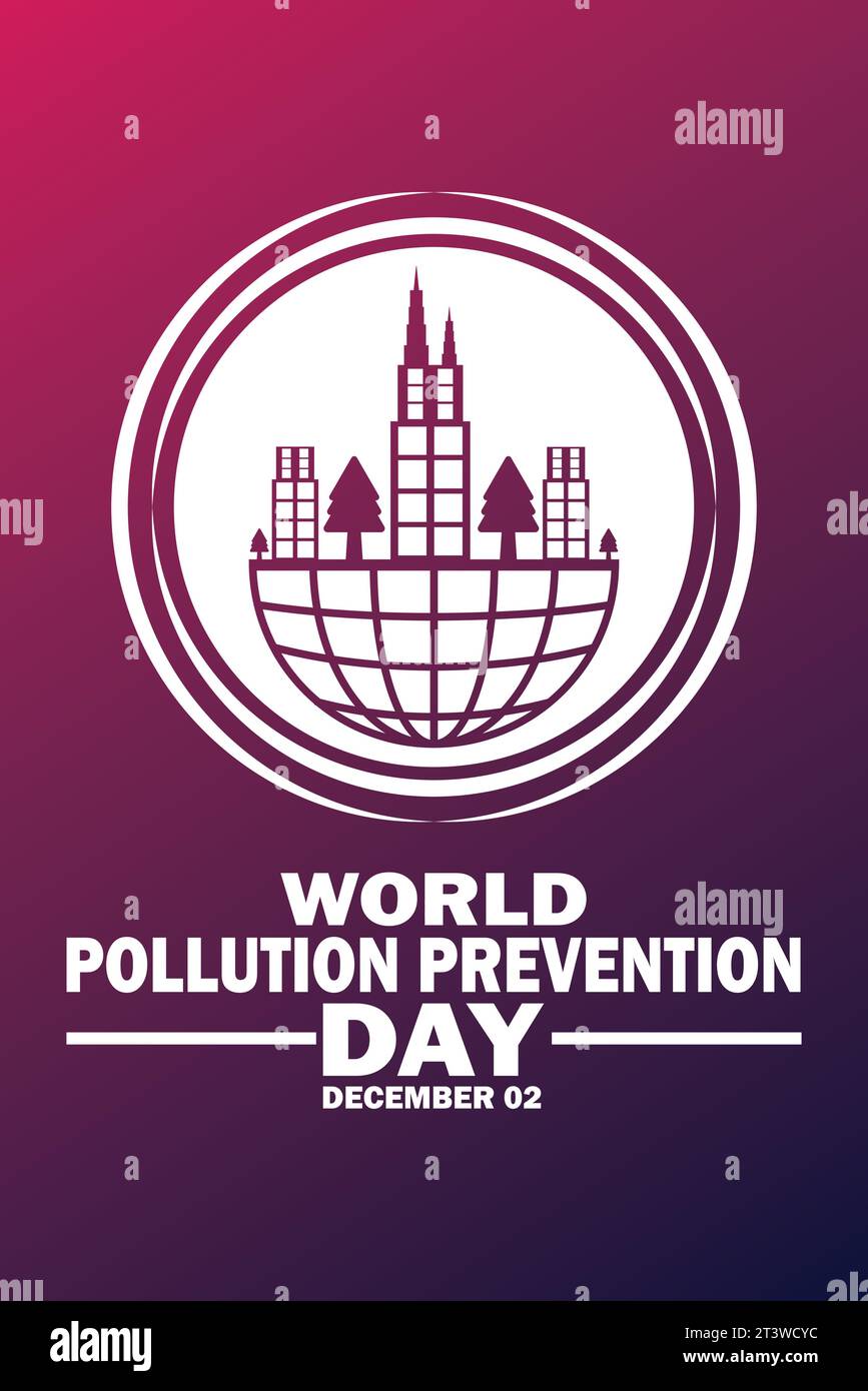 Illustration vectorielle de la Journée mondiale de la prévention de la pollution. Élément de conception pour carte de voeux, affiche et bannière. Illustration de Vecteur