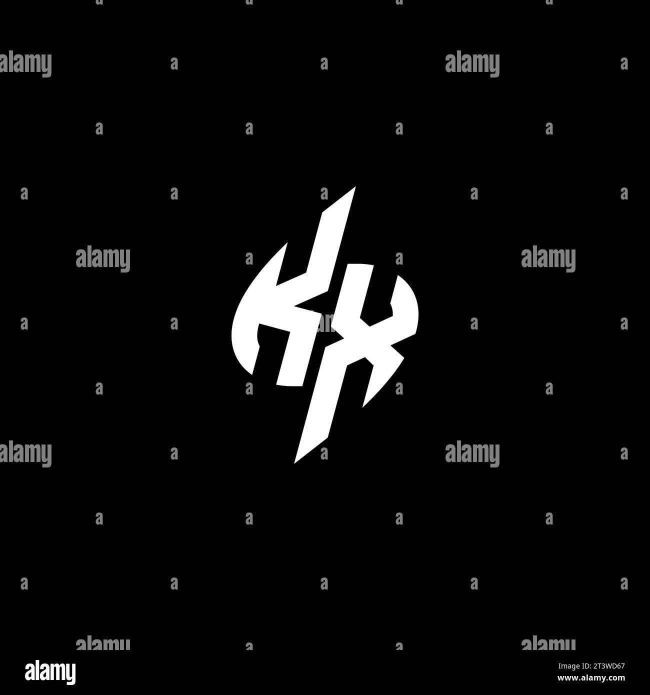 Conception de logo eSport de monogramme de KX avec le concept de forme fraîche dans le vecteur Illustration de Vecteur