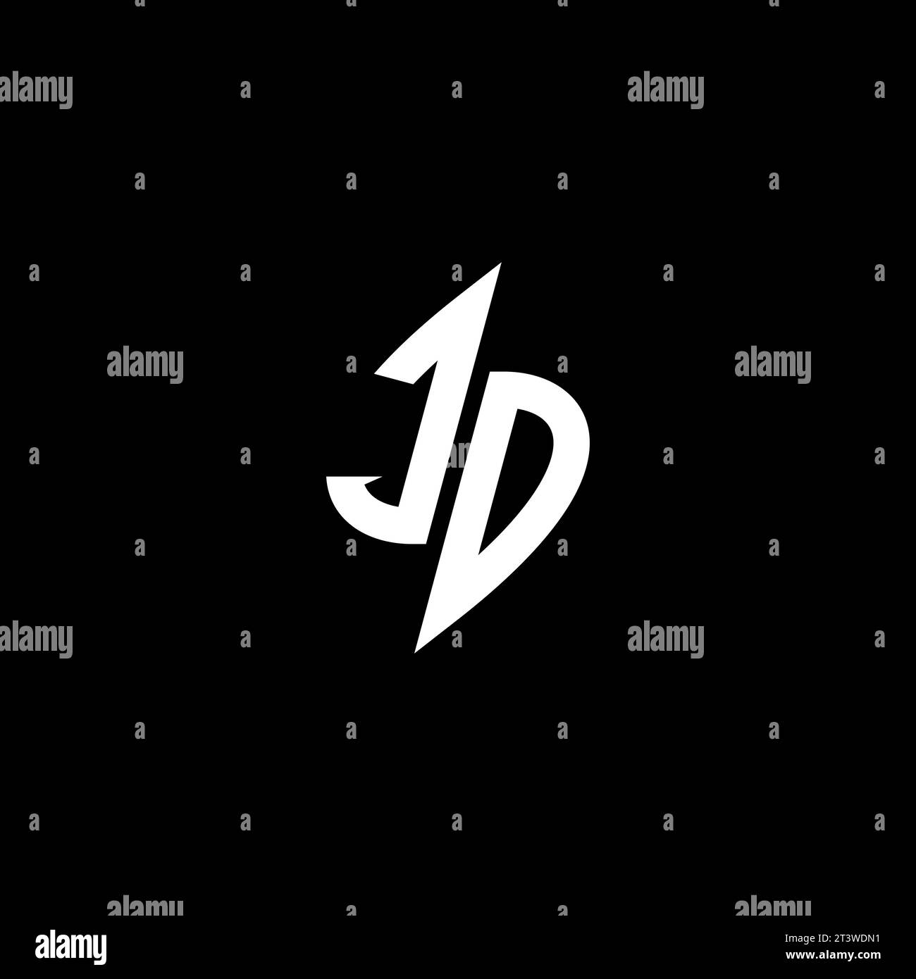 Conception de logo eSport de monogramme de JD avec le concept de forme fraîche dans le vecteur Illustration de Vecteur