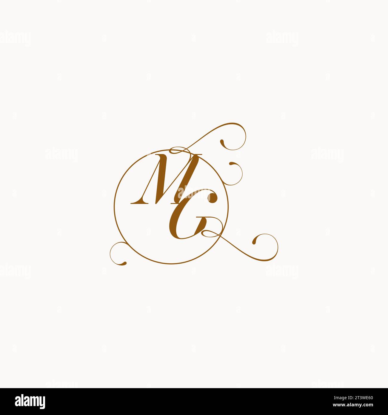 MG symbole unique de logo de mariage de votre mariage et vous pouvez l'utiliser sur votre papeterie de mariage Illustration de Vecteur