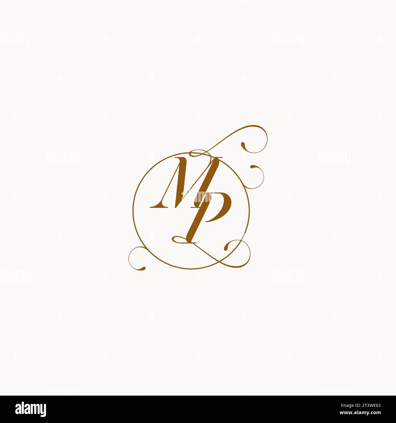 MP logo de mariage unique symbole de votre mariage et vous pouvez l'utiliser sur votre papeterie de mariage Illustration de Vecteur