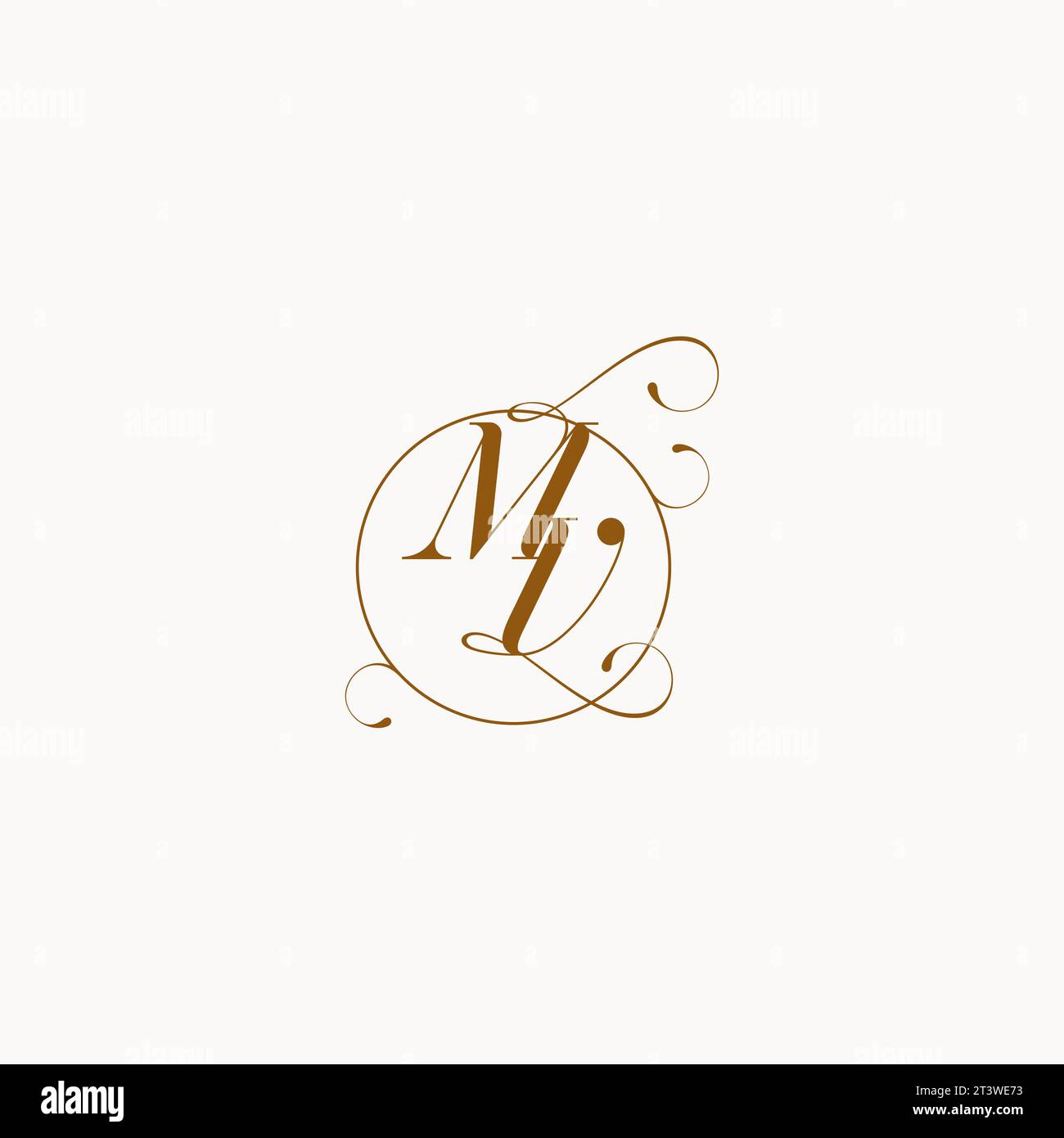 MV logo de mariage unique symbole de votre mariage et vous pouvez l'utiliser sur votre papeterie de mariage Illustration de Vecteur
