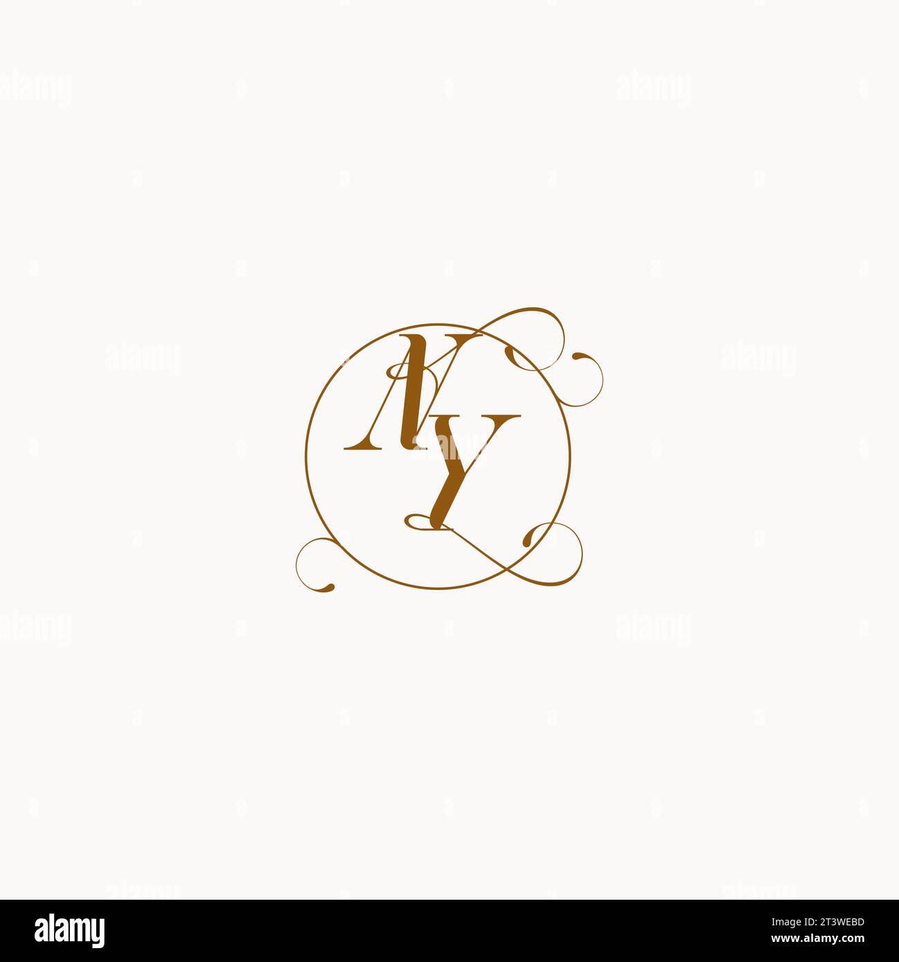 NY logo de mariage unique symbole de votre mariage et vous pouvez l'utiliser sur votre papeterie de mariage Illustration de Vecteur