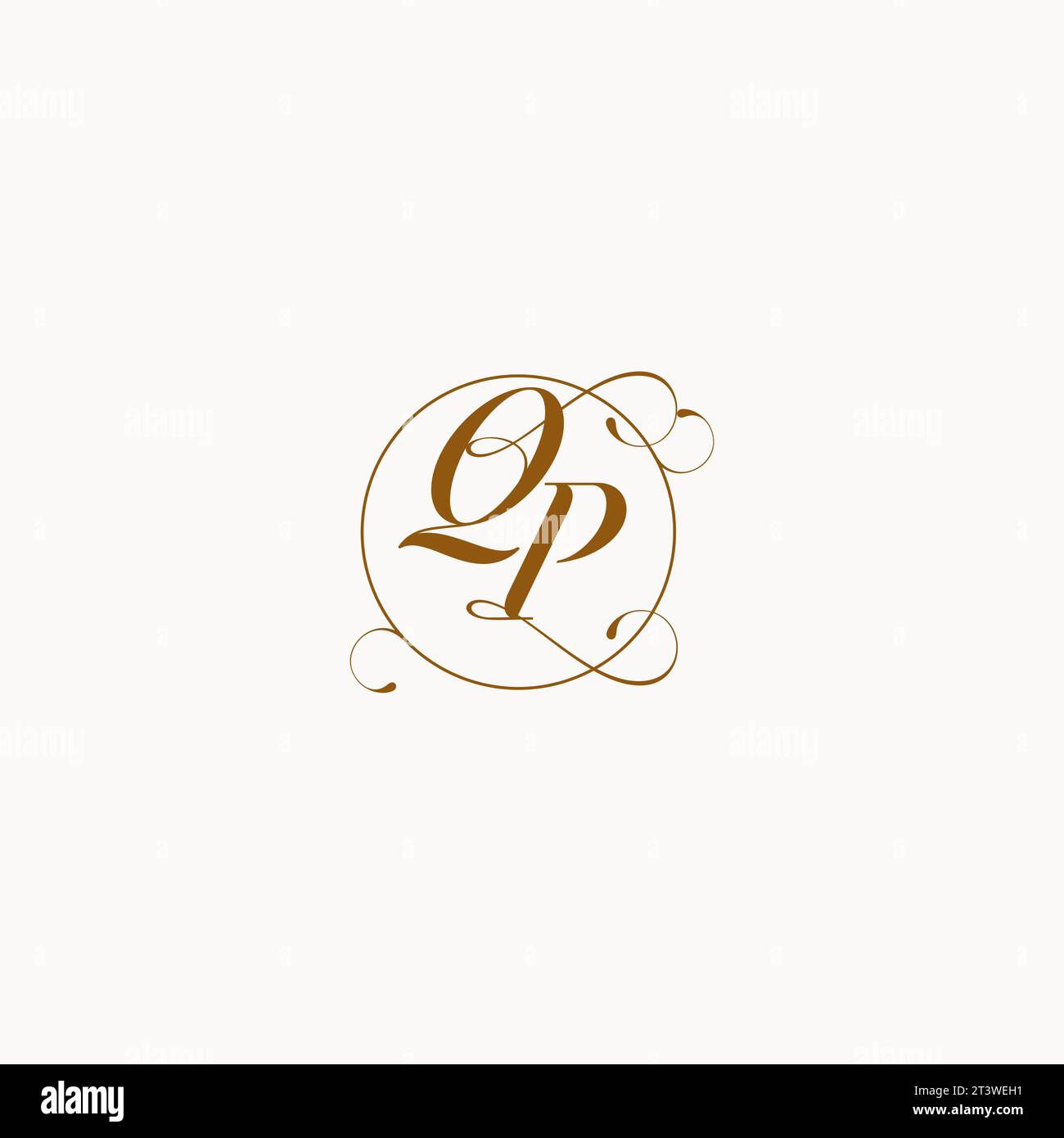 QP logo de mariage unique symbole de votre mariage et vous pouvez l'utiliser sur votre papeterie de mariage Illustration de Vecteur