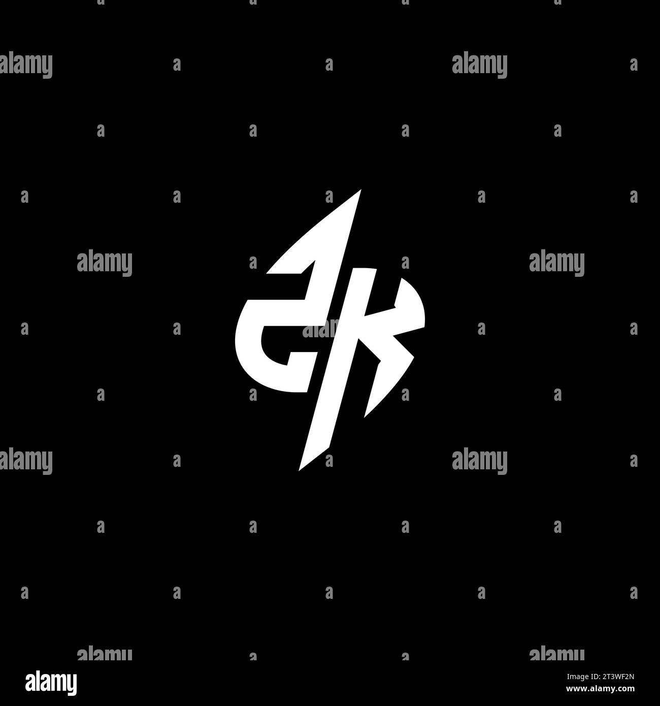 Conception de logo eSport monogramme ZK avec concept de forme fraîche dans le vecteur Illustration de Vecteur