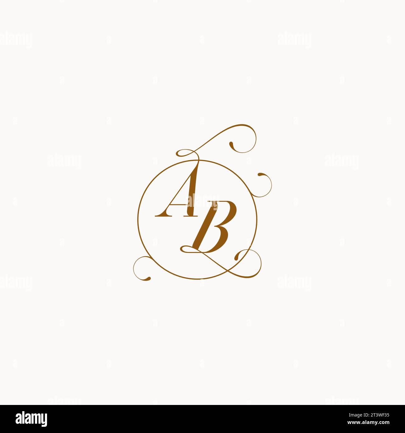 AB logo de mariage unique symbole de votre mariage et vous pouvez l'utiliser sur votre papeterie de mariage Illustration de Vecteur