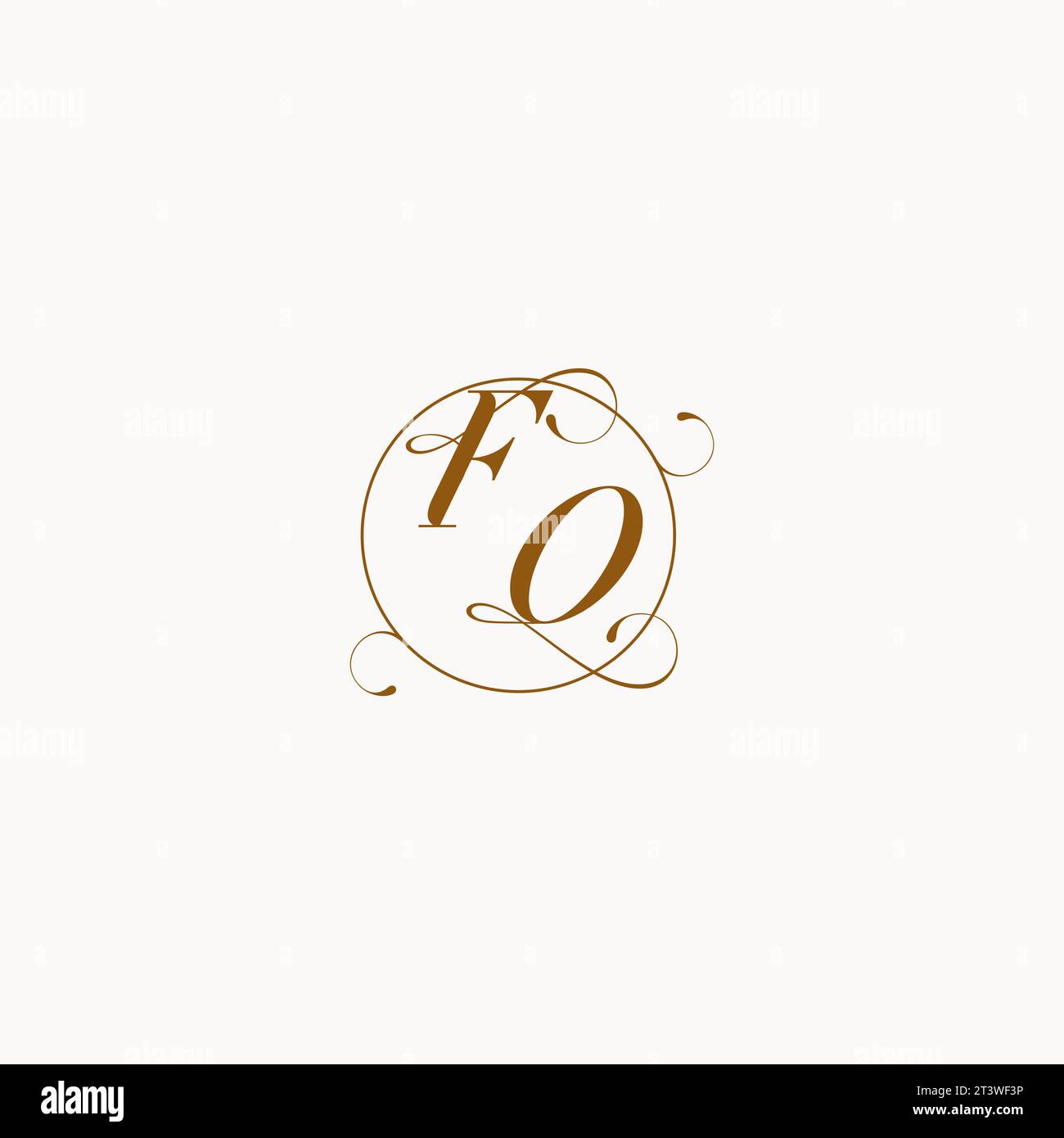 FO logo de mariage unique symbole de votre mariage et vous pouvez l'utiliser sur votre papeterie de mariage Illustration de Vecteur