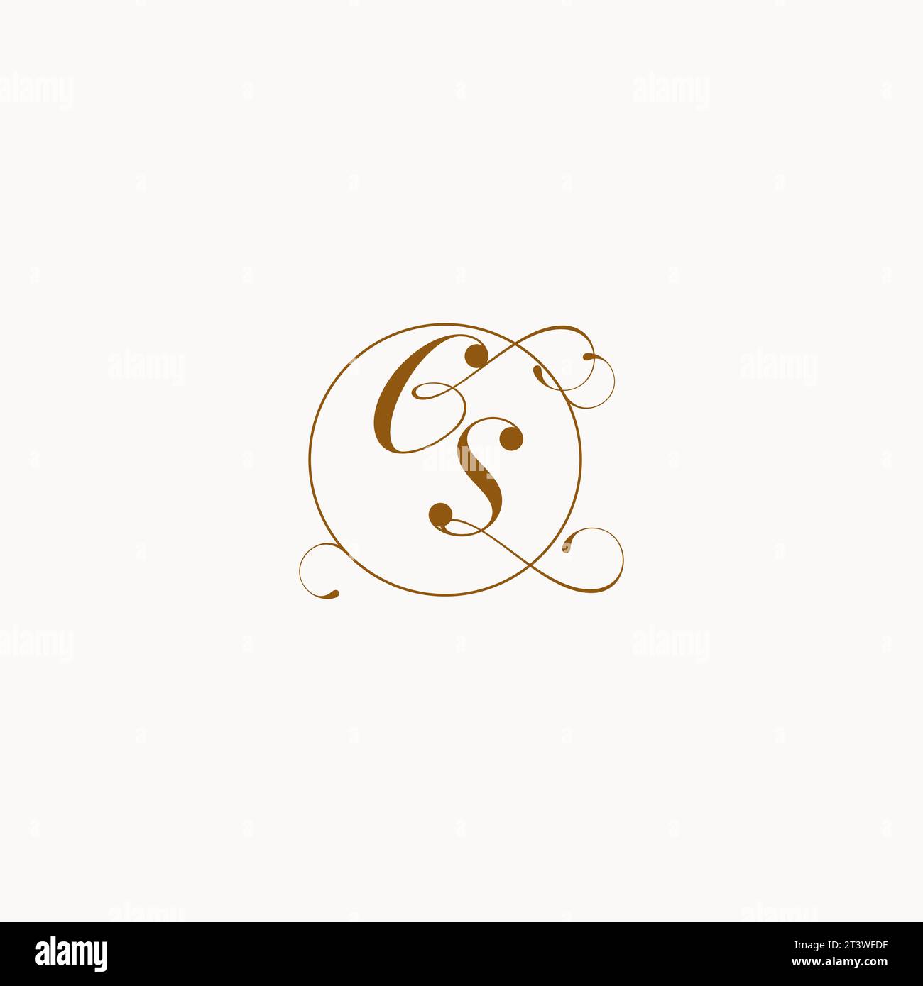 CS logo de mariage unique symbole de votre mariage et vous pouvez l'utiliser sur votre papeterie de mariage Illustration de Vecteur