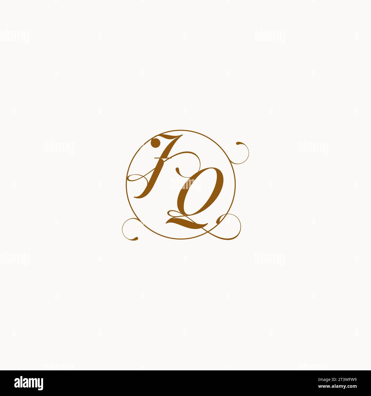 JQ logo de mariage unique symbole de votre mariage et vous pouvez l'utiliser sur votre papeterie de mariage Illustration de Vecteur