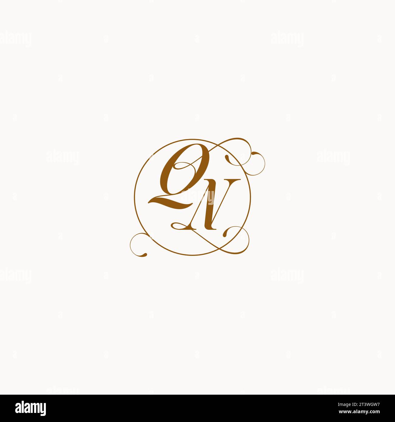 QN logo de mariage symbole unique de votre mariage et vous pouvez l'utiliser sur votre papeterie de mariage Illustration de Vecteur