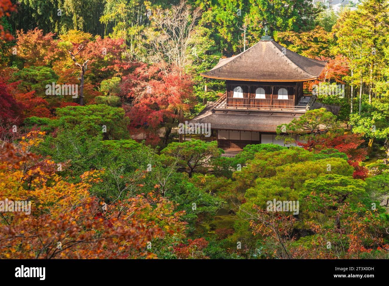 Ginkaku, le temple du Pavillon d'argent situé à Kyoto, au Japon Banque D'Images