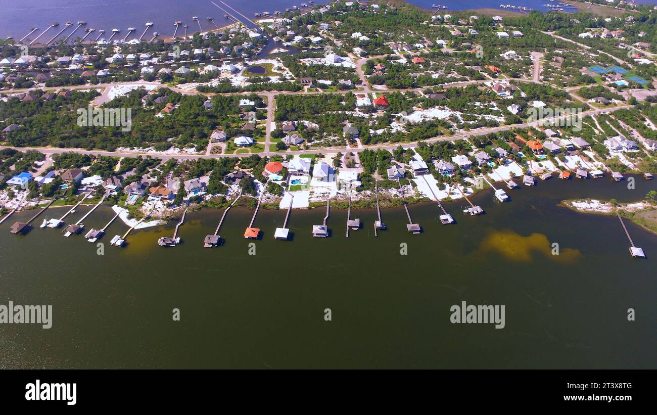 Vue aérienne de l'île d'Ono, Alabama Banque D'Images
