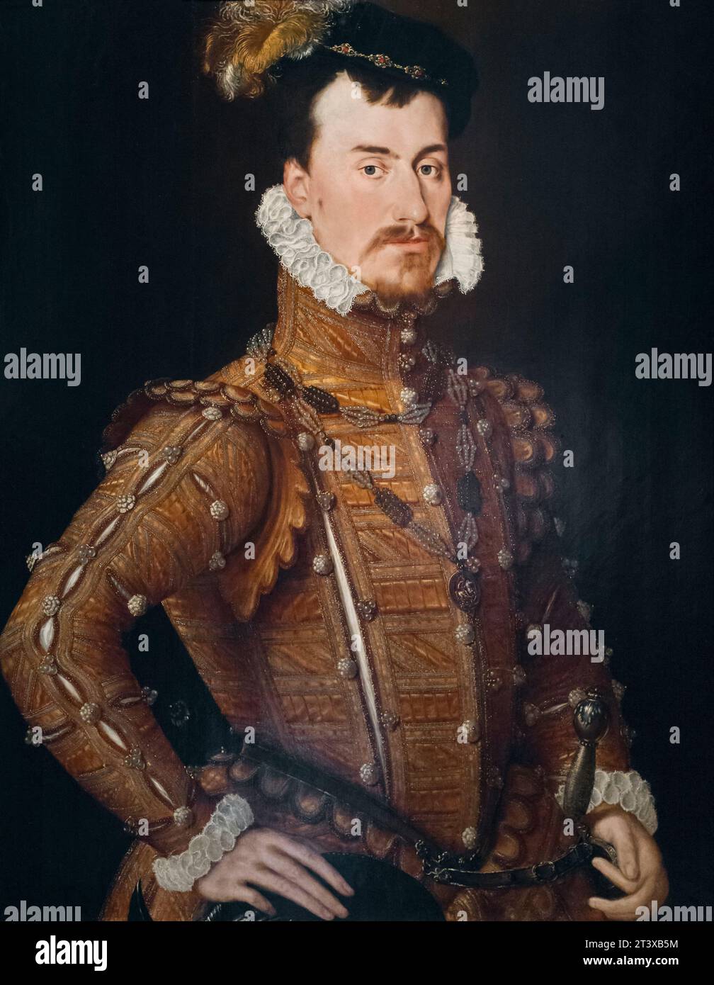 Robert Dudley, comte de Leicester, attribué à Steven van der Meulen Banque D'Images