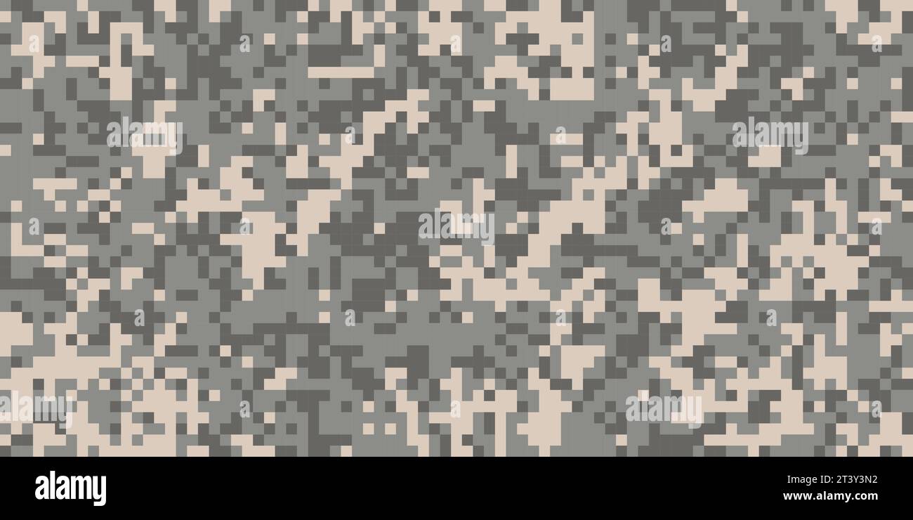 Motif sans couture de morpat de camouflage pixel pour le désert. Camouflage mosaïque numérique avec texture carrée. Arrière-plan vectoriel Illustration de Vecteur