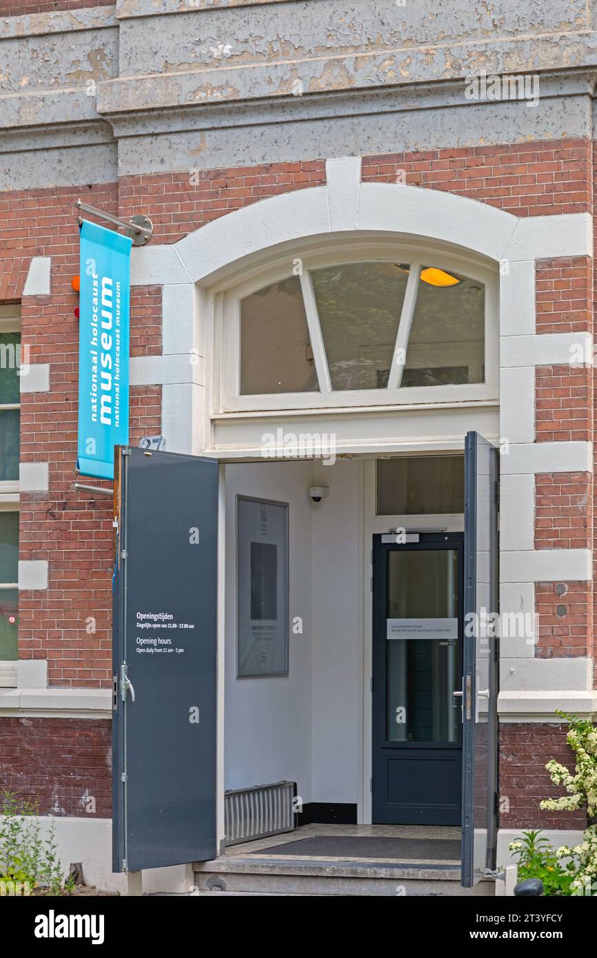 Amsterdam, pays-Bas - 16 mai 2018 : portes ouvertes pour le Musée national de l'Holocauste à Plantage Middenlaan Street. Banque D'Images