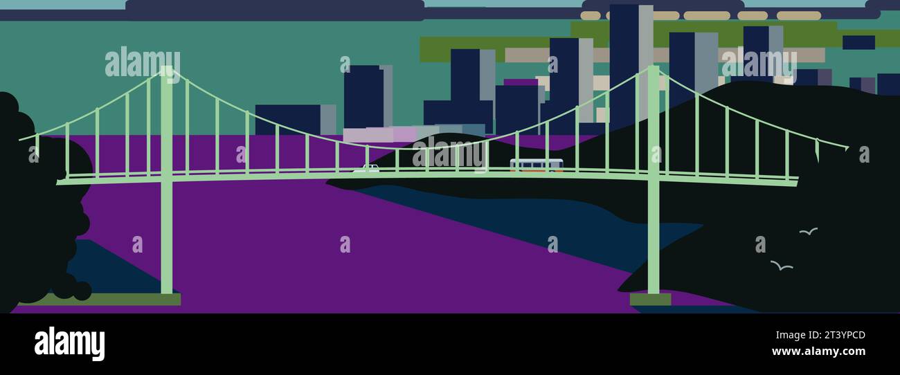 Pont Lionsgate port vancouver Illustration de Vecteur