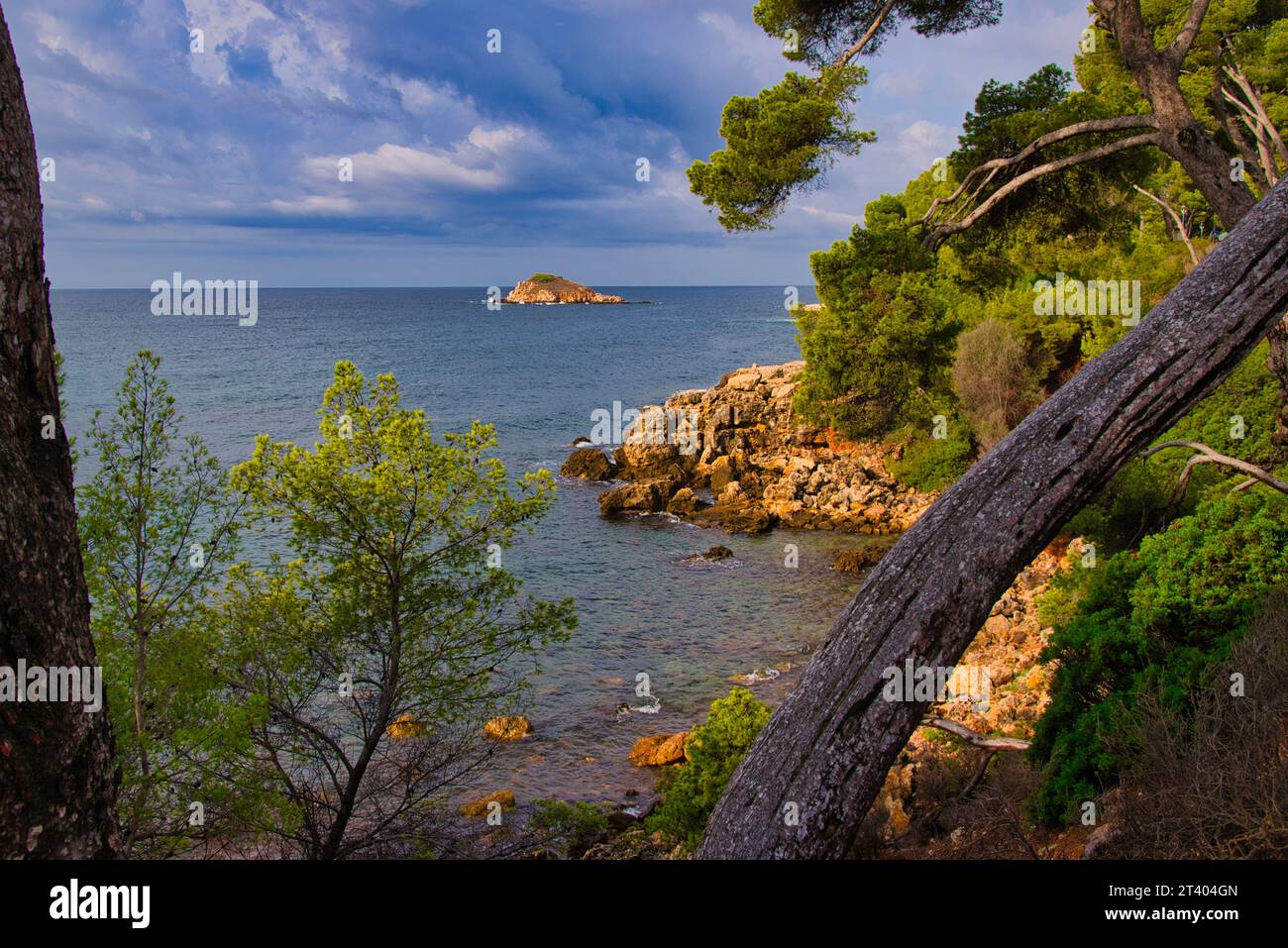 Série de paysages du bord de mer méditerranéen, sur la commune de Bandol (Var) dans le sud de la France. Banque D'Images