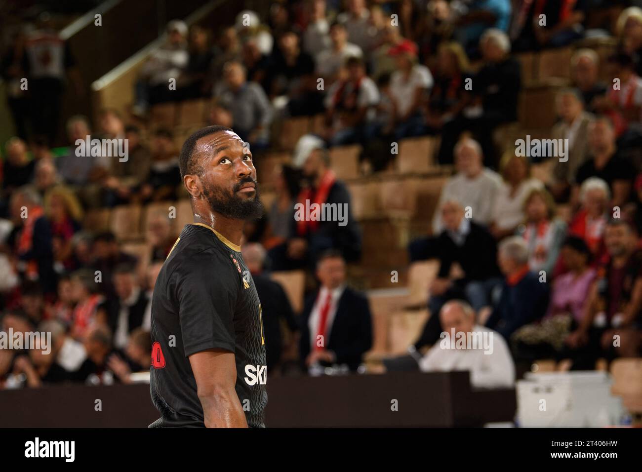 Monte Carlo, Monaco. 26 octobre 2023. Le joueur DE L'AS Monaco s'entraîne avant la cinquième manche de la saison Euroleague de Turkish Airlines entre L'AS Monaco et le Maccabi tel Aviv à Monte Carlo, Monaco le 20 octobre 2023. Photo de Laurent Coust/ABACAPRESS.COM crédit : Abaca Press/Alamy Live News Banque D'Images