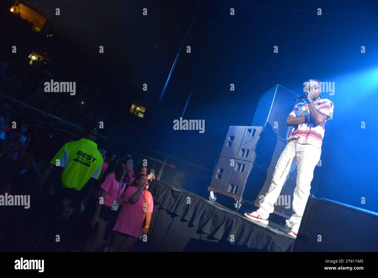 CORAL GABLES, FLORIDE - 26 OCTOBRE : le rappeur Quavo se produit sur scène lors du concert de l'Université de Miami Homecoming au Watsco Center le 26 octobre 2023 à Coral Gables, Floride. Copyright : xmpi10x crédit : Imago/Alamy Live News Banque D'Images