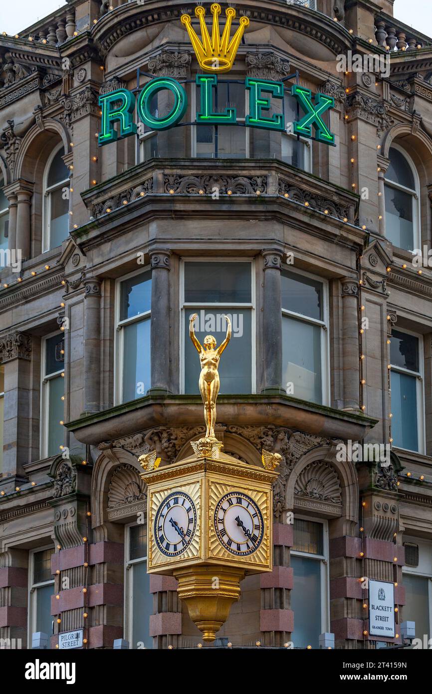 Coin de Northern Goldsmiths, le 'bâtiment Rolex', dans Blackett Street, Newcastle Banque D'Images