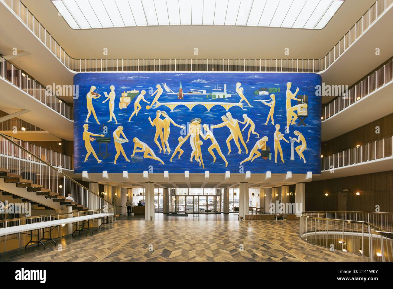 Aarhus City Hall art intérieur Arne Jacobsen architecture danoise moderniste Banque D'Images