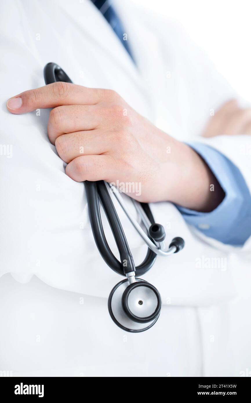 Doctor holding stethoscope Banque D'Images