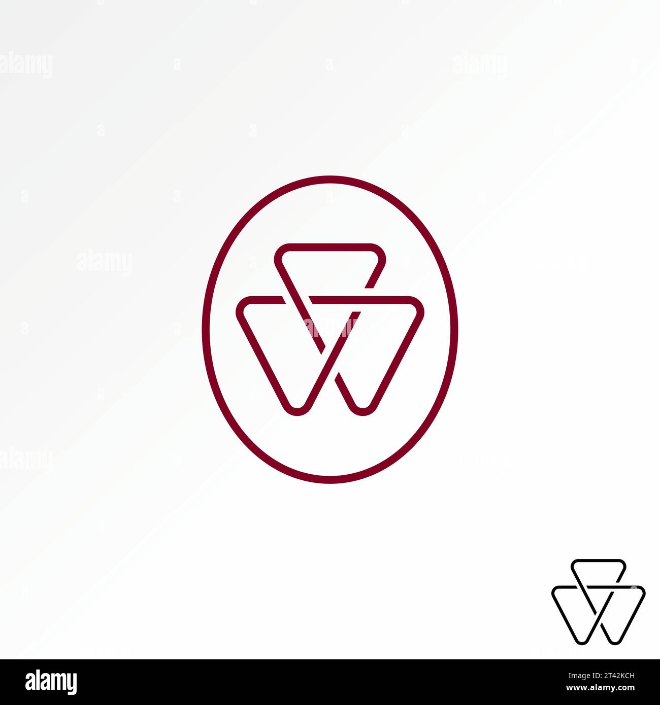 Logo design concept graphique créatif abstrait premium vecteur stock unique lettre initiale W ligne de police hors 3 triangles. Lié à la typographie monogramme Illustration de Vecteur