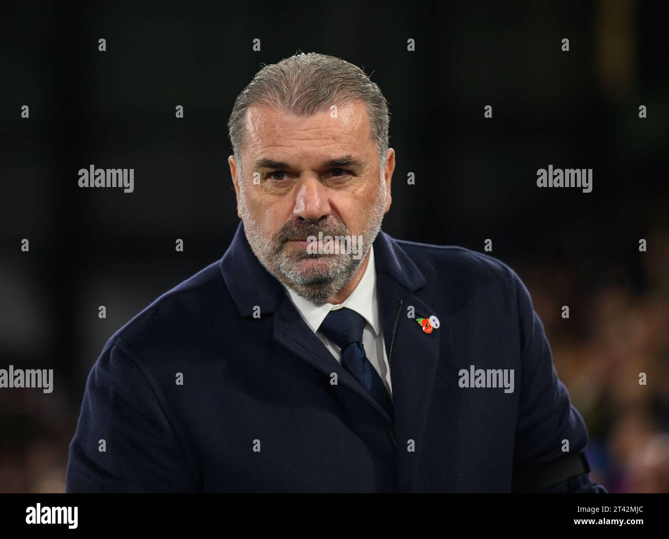 Londres, Royaume-Uni. 23 octobre 2023 - Tottenham Hotspur - Fulham - Premier League - Tottenham Hotspur Stadium. Tottenham Hotspur Manager Ange Postecoglou pendant le match contre Fulham. Crédit photo : Mark pain / Alamy Live News Banque D'Images