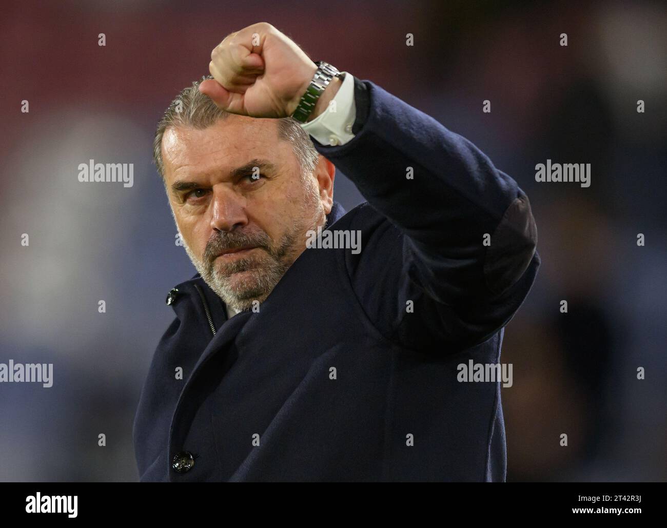 Londres, Royaume-Uni - 23 octobre 2023 - Tottenham Hotspur v Fulham - Premier League - Tottenham Hotspur Stadium. Tottenham Hotspur Manager Ange Postecoglou après le match contre Fulham. Crédit photo : Mark pain/Alamy Live News Banque D'Images