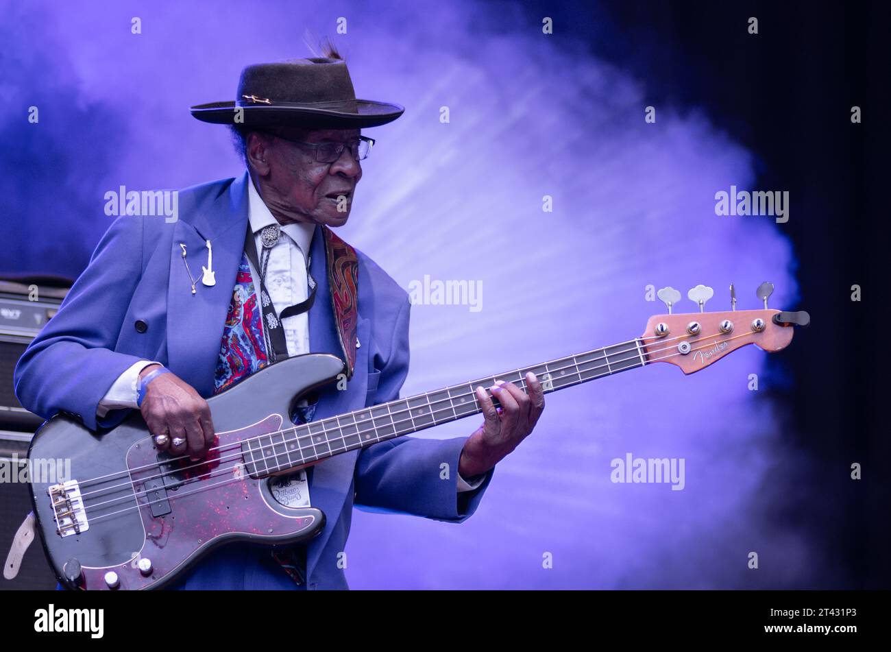 Bob Stroger se produisant au Bilbao Blues Festival au pays Basque, en Espagne, en 2022 Banque D'Images