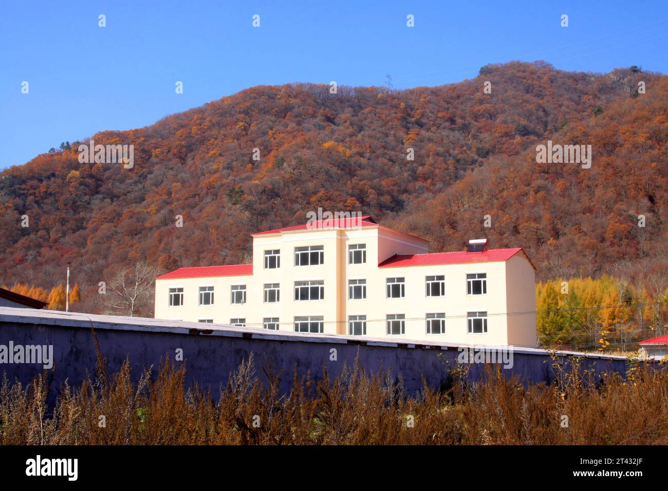 Bâtiment sur la colline, gros plan de la photo Banque D'Images