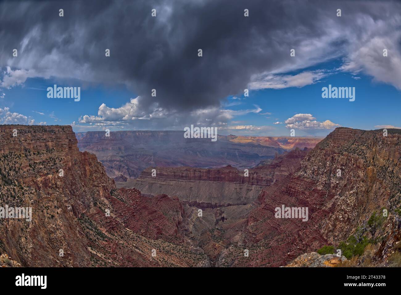 Tempête vue depuis No Name point, parc national du Grand Canyon, Arizona, États-Unis Banque D'Images