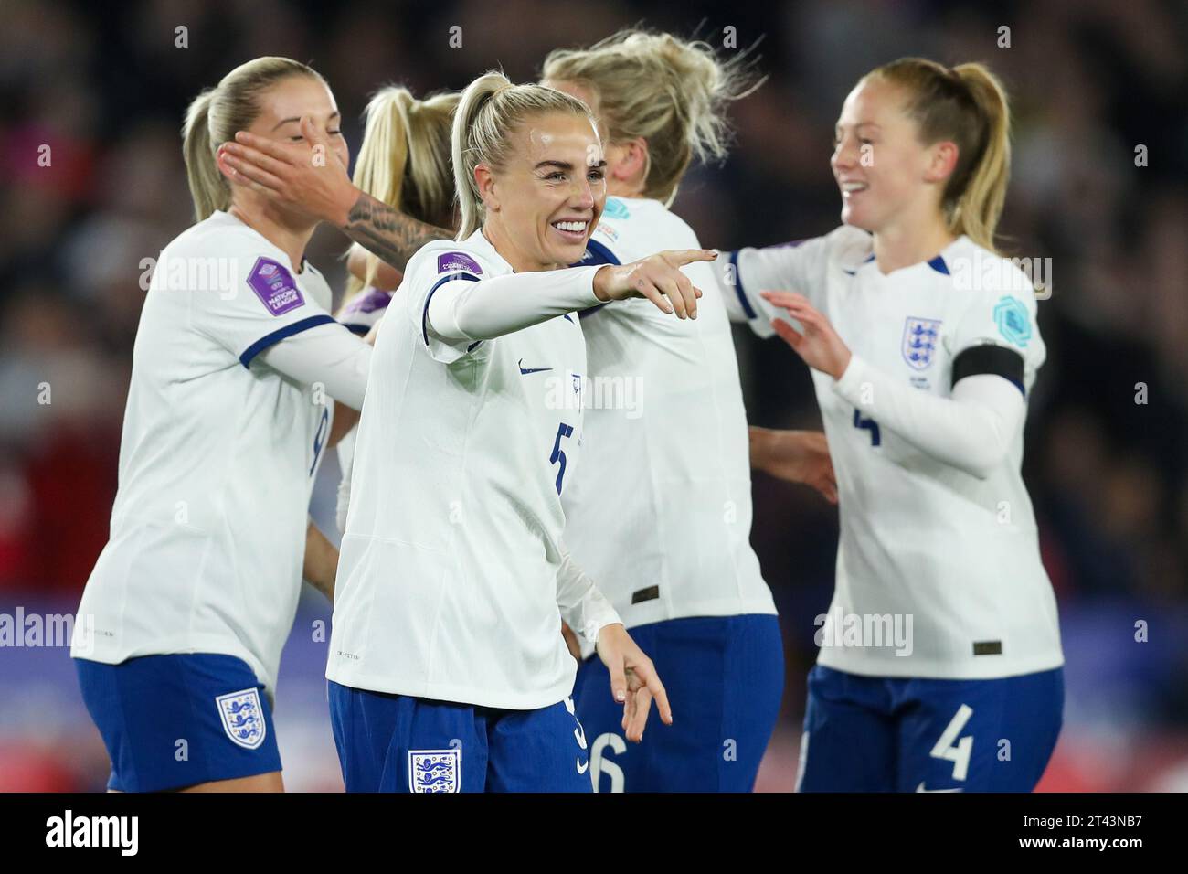 Leicester, Royaume-Uni. 27 octobre 2023. Alex Greenwood lors de la rencontre de l'UEFA Women's Nations League entre l'Angleterre et la Belgique au King Power Stadium. Banque D'Images