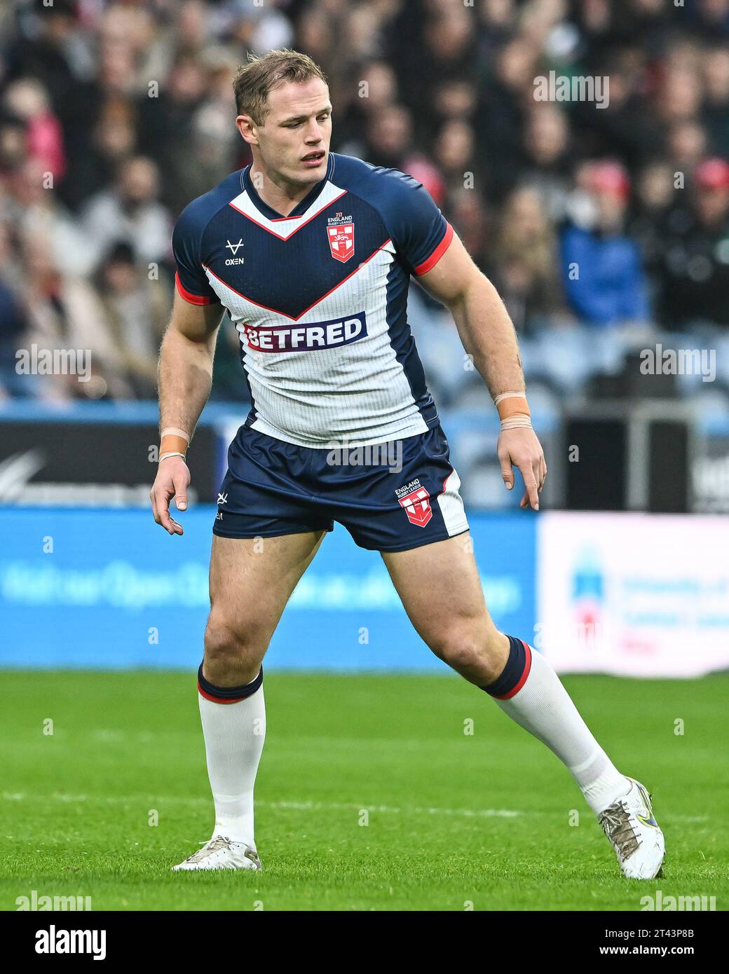 Tom Burgess d'Angleterre lors du match international de Rugby League Angleterre vs Tonga au John Smith's Stadium, Huddersfield, Royaume-Uni, le 28 octobre 2023 (photo Craig Thomas/News Images) dans , le 10/28/2023. (Photo Craig Thomas/News Images/Sipa USA) Banque D'Images