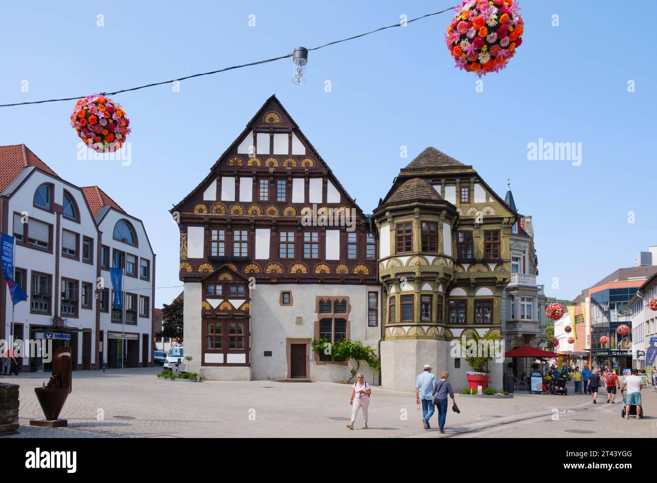 Maisons à colombages historiques de la ville de Höxter Banque D'Images