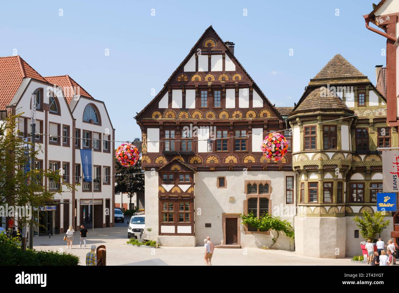 Maisons à colombages historiques de la ville de Höxter Banque D'Images