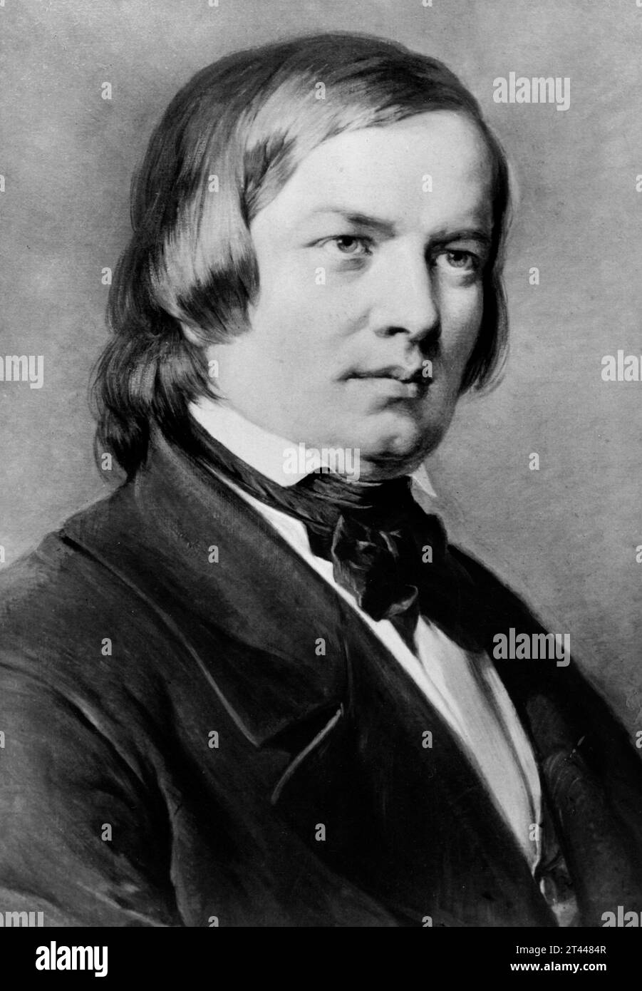 Robert Schumann. Portrait du compositeur et pianiste allemand Robert Schumann (1810-1856) en 1839 Banque D'Images