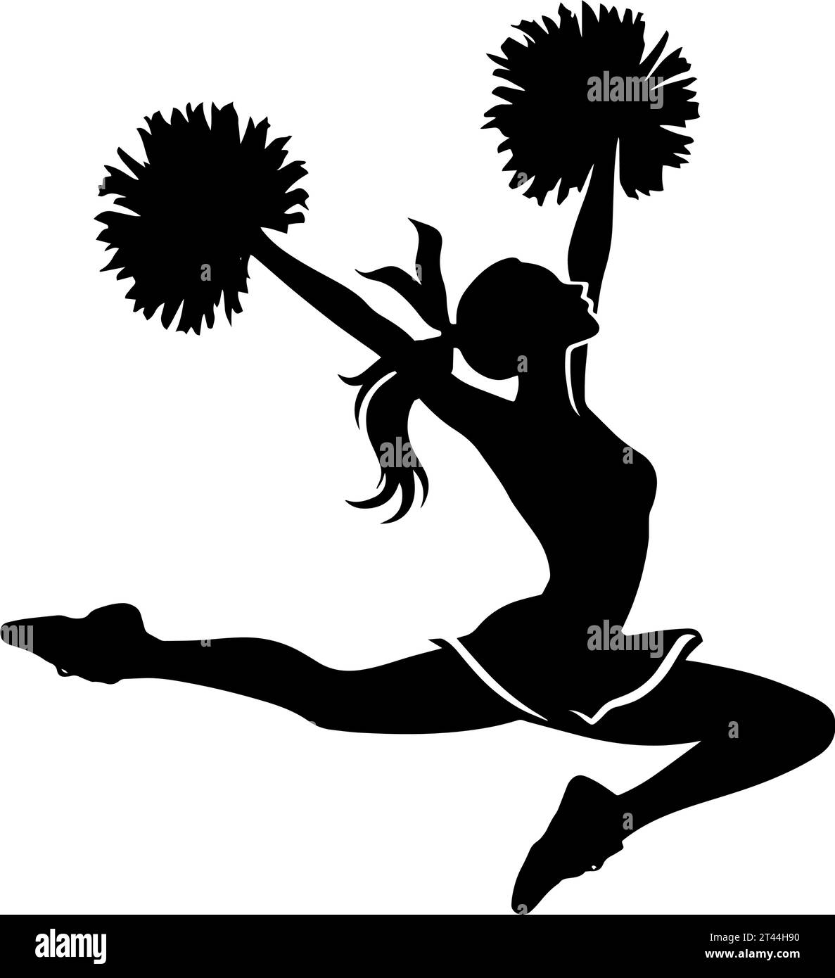 Cheerleader sautant silhouette. Illustration vectorielle Illustration de Vecteur