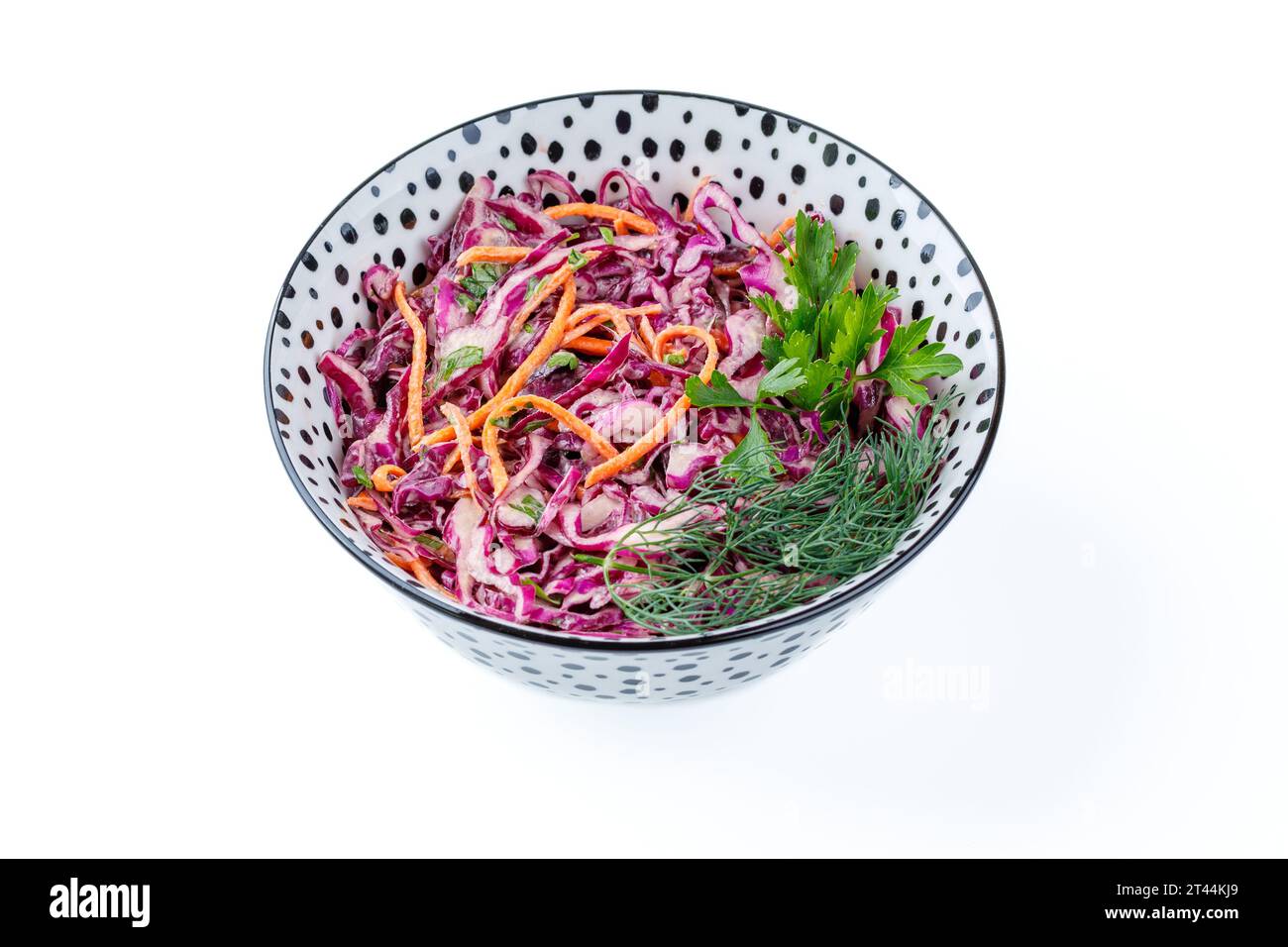 salade de griffe de cole avec du chou rouge sur fond blanc pour un site de livraison de nourriture Banque D'Images