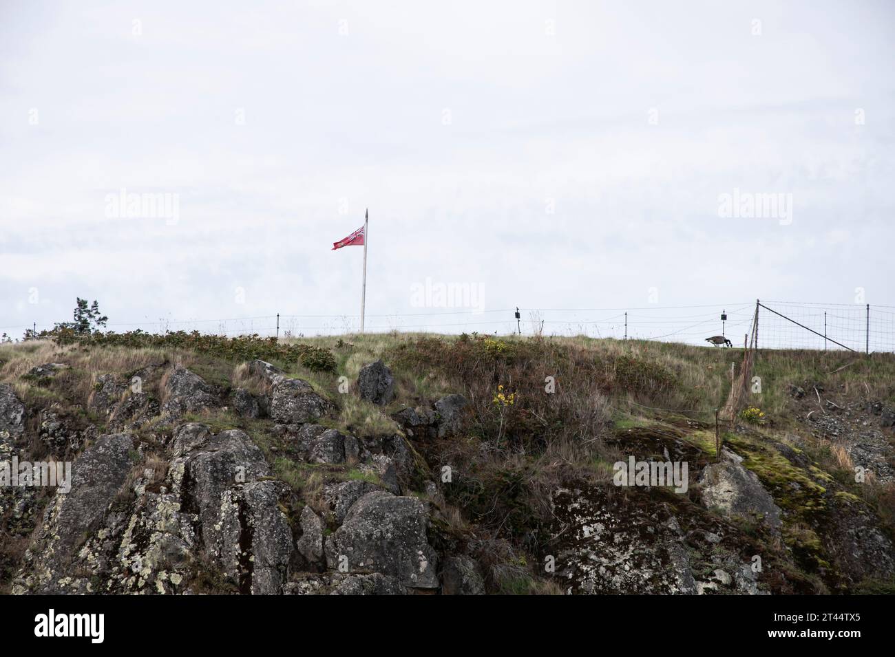 Batterie inférieure au lieu historique national du fort Rodd Hill et du phare de Fisgard à Victoria, Colombie-Britannique, Canada Banque D'Images