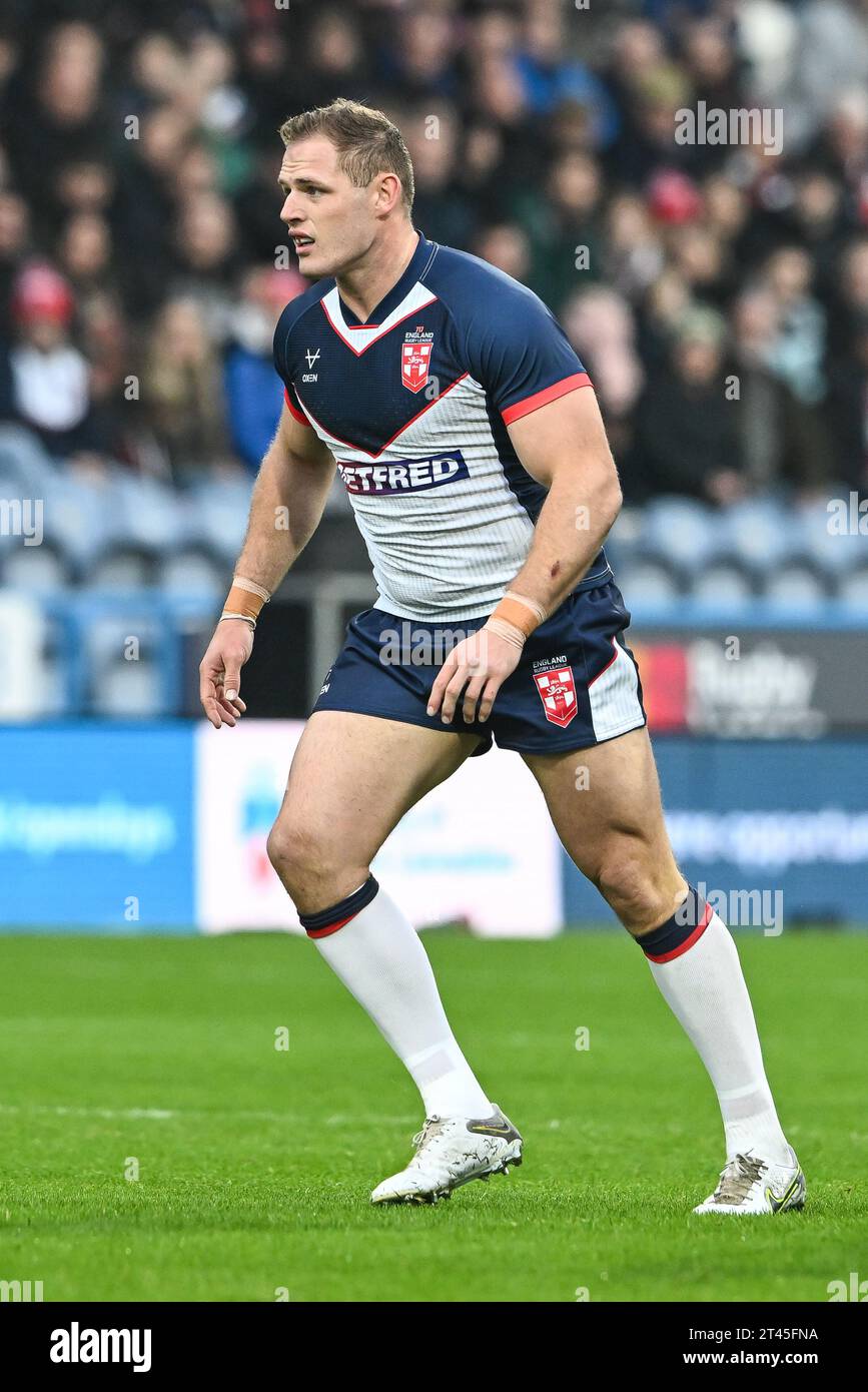 Tom Burgess d'Angleterre lors du match international de Rugby League Angleterre vs Tonga au John Smith's Stadium, Huddersfield, Royaume-Uni, 28 octobre 2023 (photo de Craig Thomas/News Images) Banque D'Images