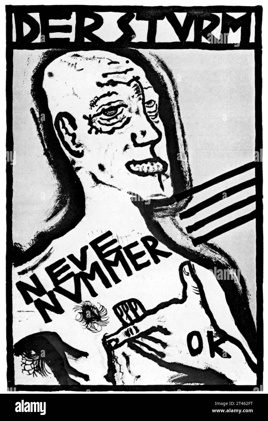 1910 , AUTRICHE : le célèbre peintre EXPRESSIONNISTE autrichien, poète et dramaturge OSKAR KOKOSCHKA ( 1886 - 1980 ) , AUTOPORTRAIT , affiche pour la publicité du magazine DER STURM . au centre ). - HISTOIRE - FOTO STORICHE - ESPRESSIONISMO - ESPRESSIONISTA - EXPRESSIONNISME - ARTS - ARTE - PITTURA - peinture - PITTORE - artiste - artista - portrait - ritratto - AUTORITRATTO - AUTOPORTRAIT - DRAMMATURGO - TEATRO - Theatre - POESIA blicitario - POETA - pubario rivista --- ARCHIVIO GBB Banque D'Images