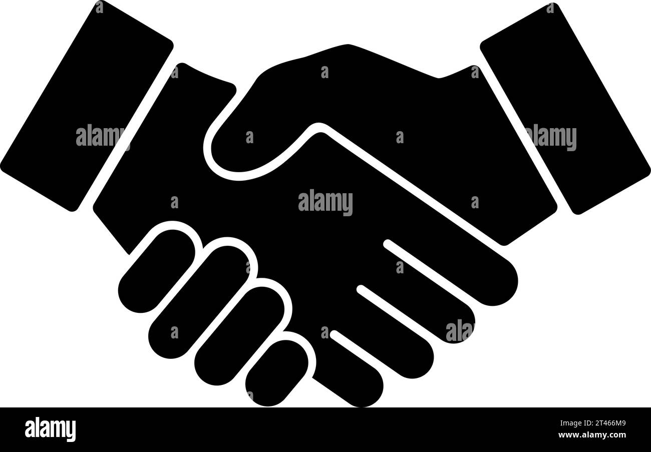 L'icône de la poignée de main comme concept de confiance, d'engagement et de soutien, design plat Illustration de Vecteur