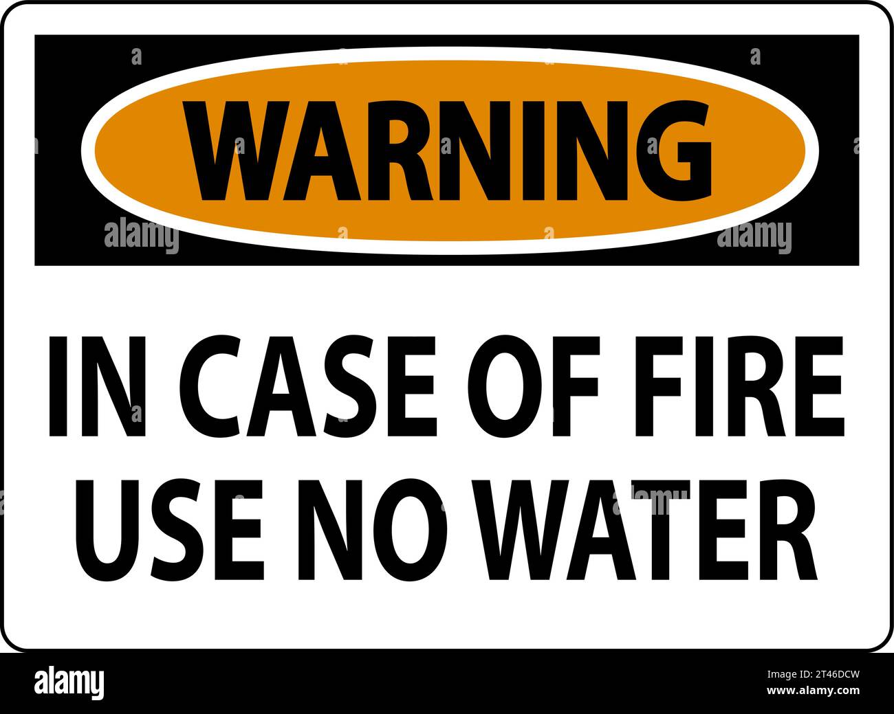 Danger danger danger - en cas d'incendie, ne pas utiliser d'eau Illustration de Vecteur