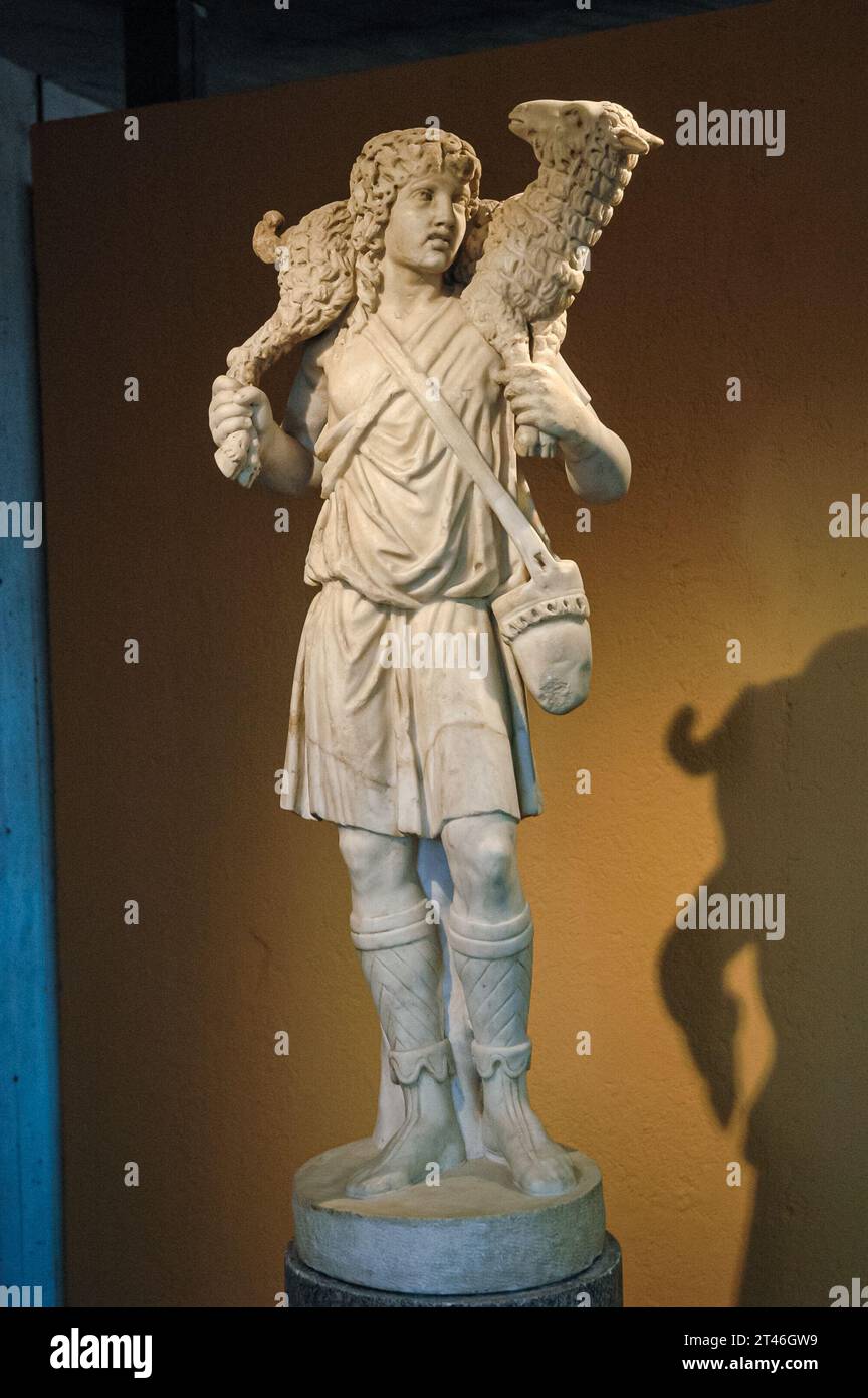 Cité du Vatican, 21 août 2008 : statue du bon Pasteur Banque D'Images