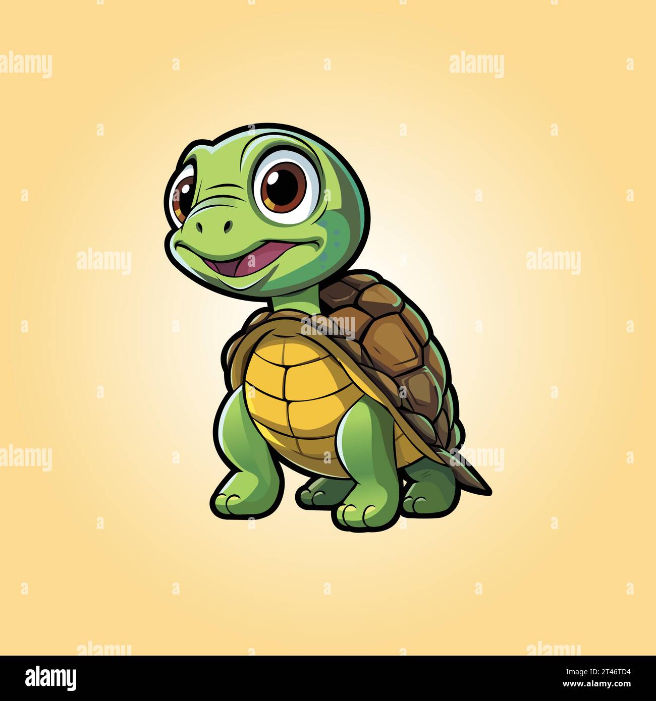 Illustration vectorielle de tortue de dessin animé mignonne Illustration de Vecteur