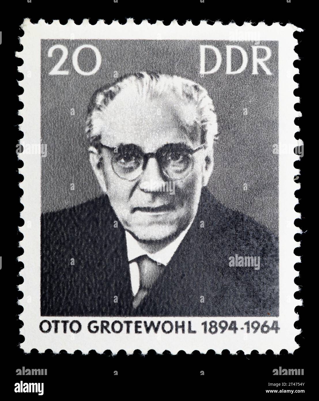 Timbre-poste est-allemand (DDR) (1965) : Otto Grotewohl (1894-1964 ...
