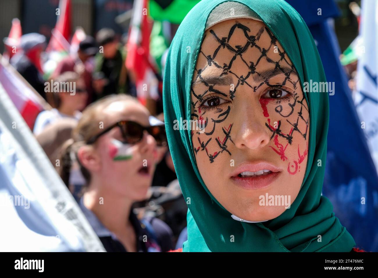 Un rassemblement pro-palestinien à Melbourne, Victoria, Australie Banque D'Images