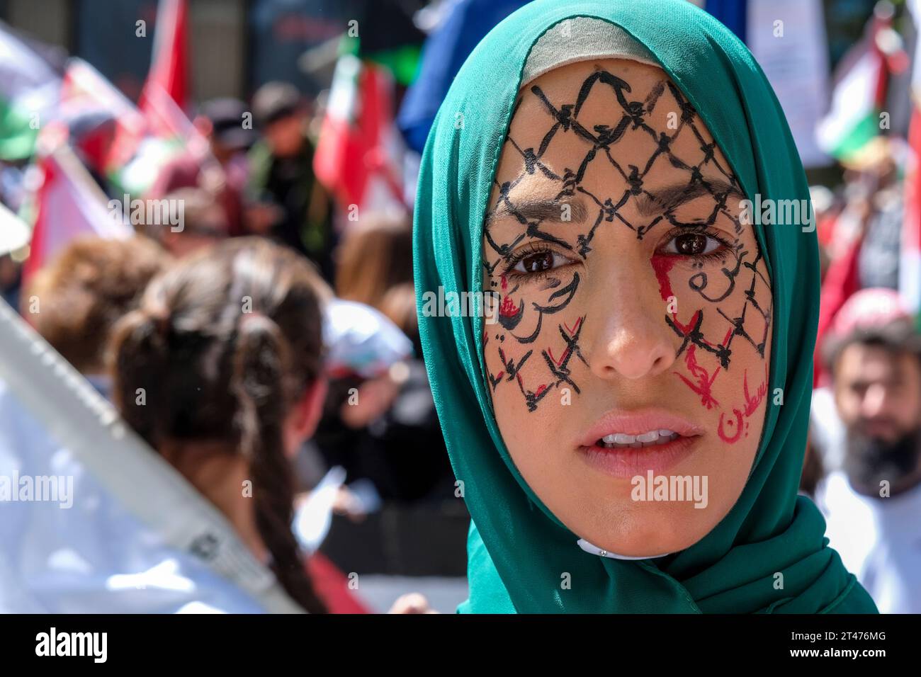 Un rassemblement pro-palestinien à Melbourne, Victoria, Australie Banque D'Images