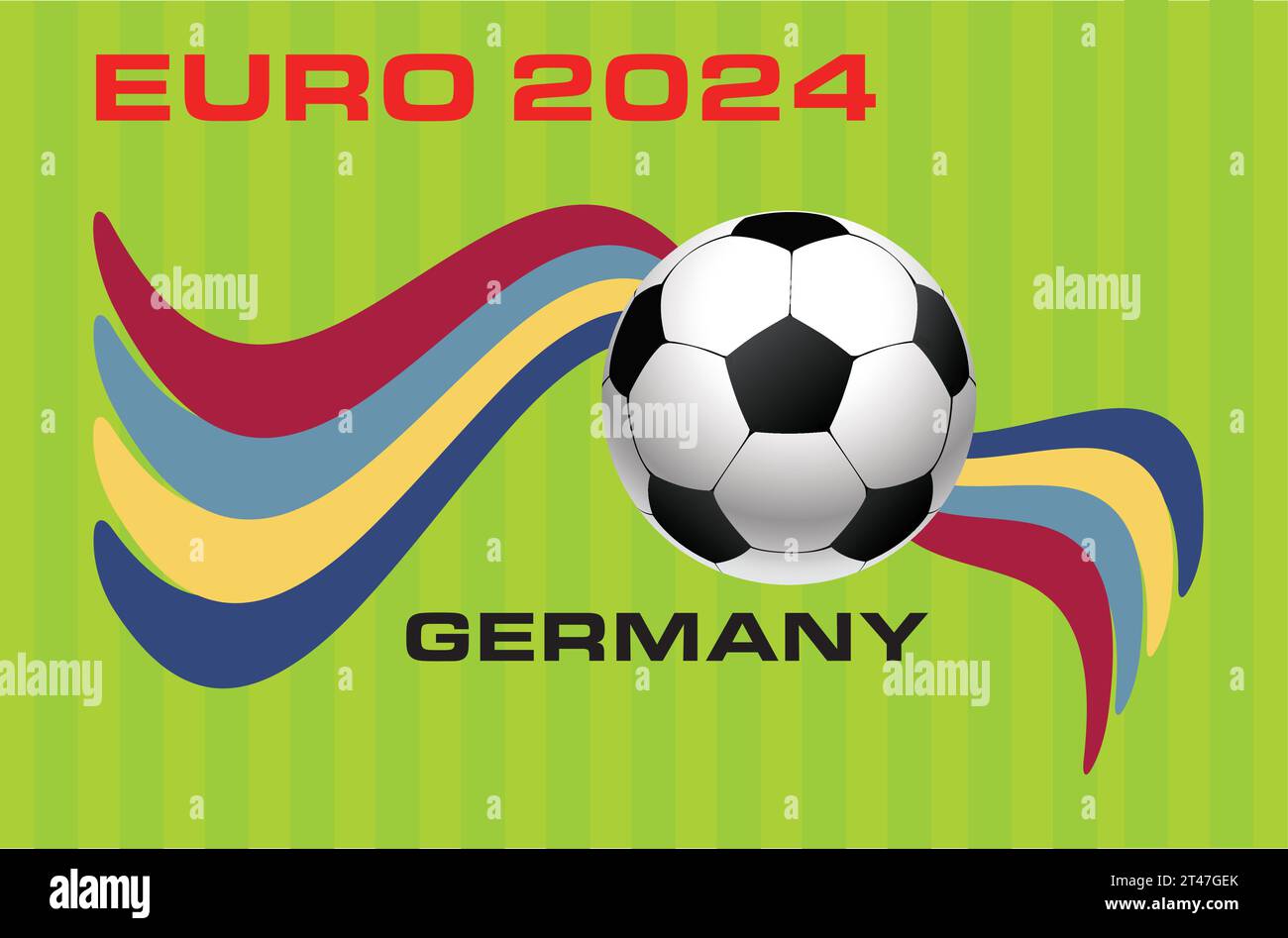 Tournoi de football Euro 2024 Allemagne - l'UEFA EURO 2024 débutera à Munich le vendredi 14 juin et se terminera par la finale à Berlin le dimanche 14 juillet. Illustration de Vecteur